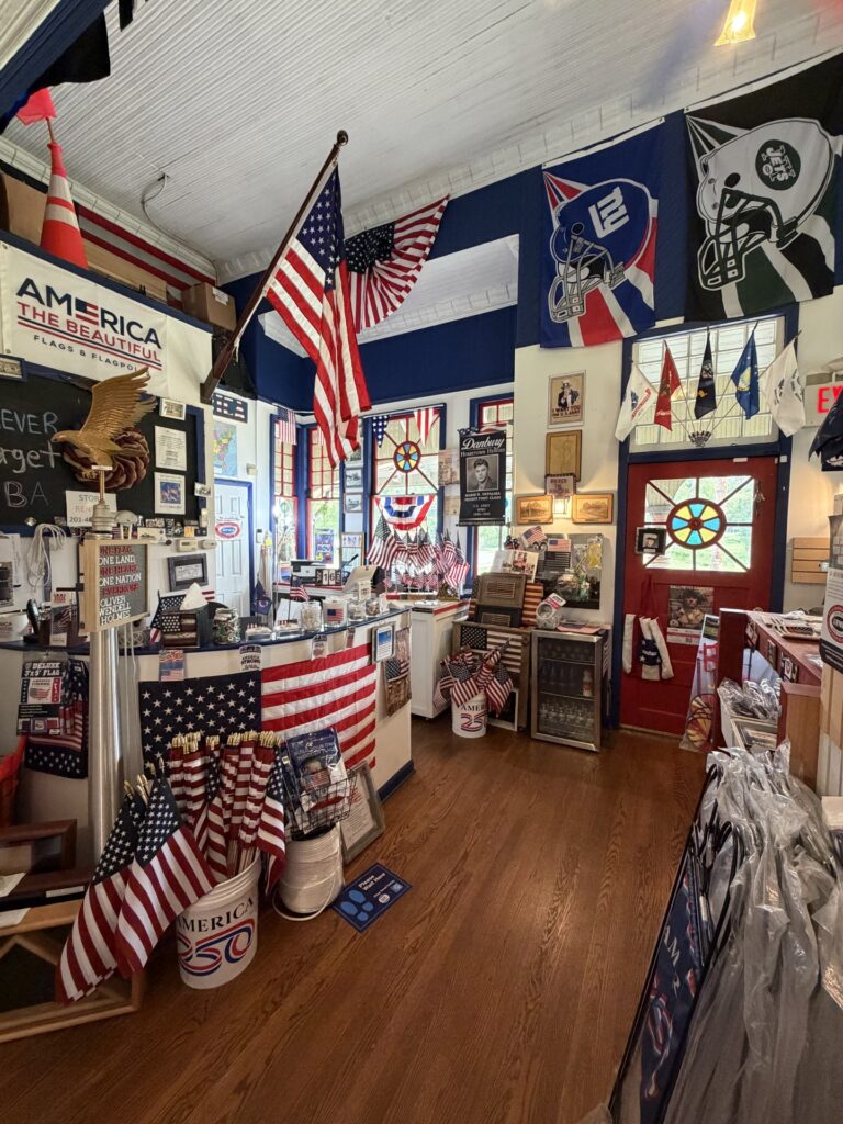 Inside Our Oradell NJ Flag Store Interior of the flag store inside the historic Oradell Train Station in Oradell NJ